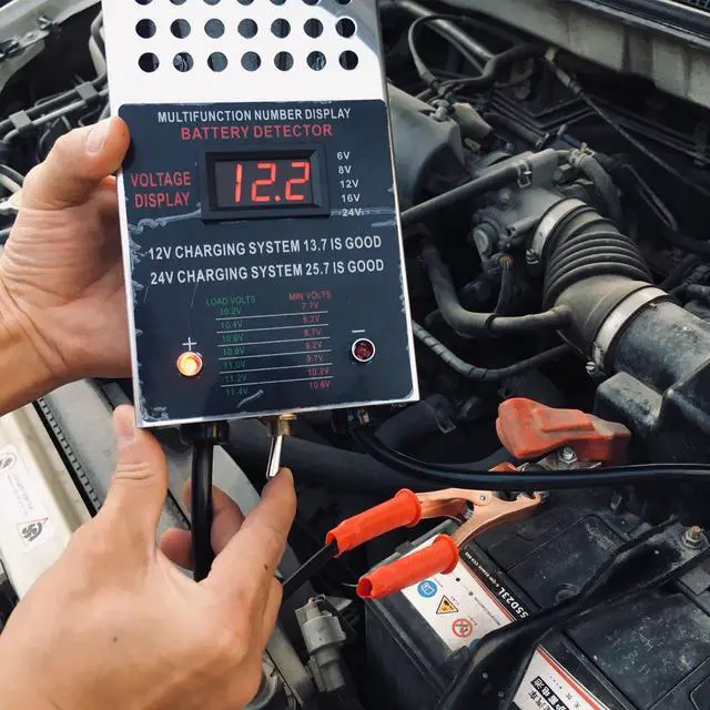 Alt view image 5 of 6 - Battery Load Tester, Car Battery Load Tester, 6/8/12/16/24V Battery Alternator Tester Digital Voltmeter and Alligator Clips Battery Voltage Tester and Charging System