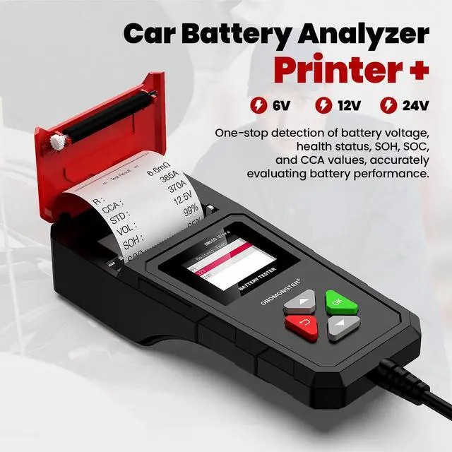 Alt view image 4 of 7 - Car Battery Tester with Built-in Printer BM550U, 6V/12V/24V