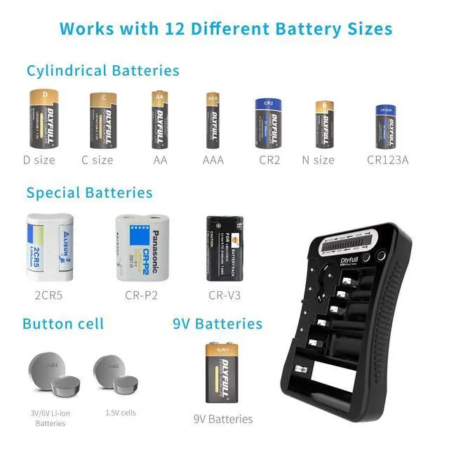 Alt view image 2 of 6 - Battery Tester for AA AAA C D 9V, Button Cell & Household Batteries