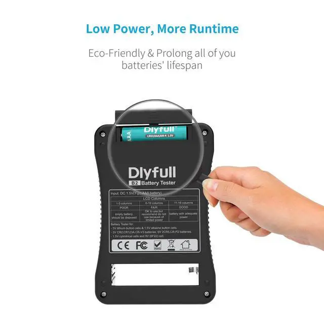 Alt view image 5 of 6 - Battery Tester for AA AAA C D 9V, Button Cell & Household Batteries