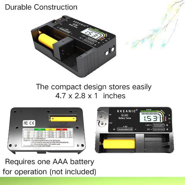 Alt view image 6 of 6 - Battery Tester for AA AAA C D 9V & Household Batteries Battery Checker