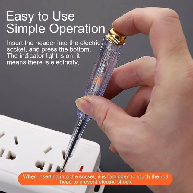 Alt view image 5 of 7 - Test Screwdriver, Voltage Detector Pen Light Circuit Tester Electric Test Pen Screwdriver Neon Tube AC/DC 100-500V Clear 1pcs