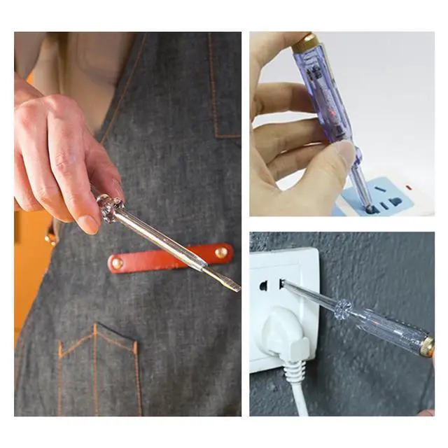Alt view image 6 of 7 - Test Screwdriver, Voltage Detector Pen Light Circuit Tester Electric Test Pen Screwdriver Neon Tube AC/DC 100-500V Clear 1pcs
