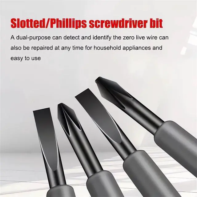 Alt view image 3 of 7 - 2-in-1 High Torque Strong Magnetic Flathead Phillips Screwdriver Electricity Detector Electric Non-Contact Voltage Tester Pen Electrical Current Power Circuit Live Wire Electrician Tester (F+P)