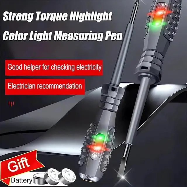 Alt view image 6 of 7 - 2-in-1 High Torque Strong Magnetic Flathead Phillips Screwdriver Electricity Detector Electric Non-Contact Voltage Tester Pen Electrical Current Power Circuit Live Wire Electrician Tester (F+P)