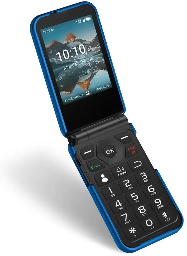 Alt view image 6 of 7 - Grid Series for Consumer Cellular Iris Easy Flip Phone (2024) Case - Blue