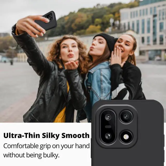 Alt view image 2 of 7 - Compatible with Oneplus 15 Case Slim Silicone Liquid Full Body Cover,Phone Case for Oneplus 15 Soft Shockproof Cute Anti-Scratch Microfiber Lining Funda para Protective (Black)