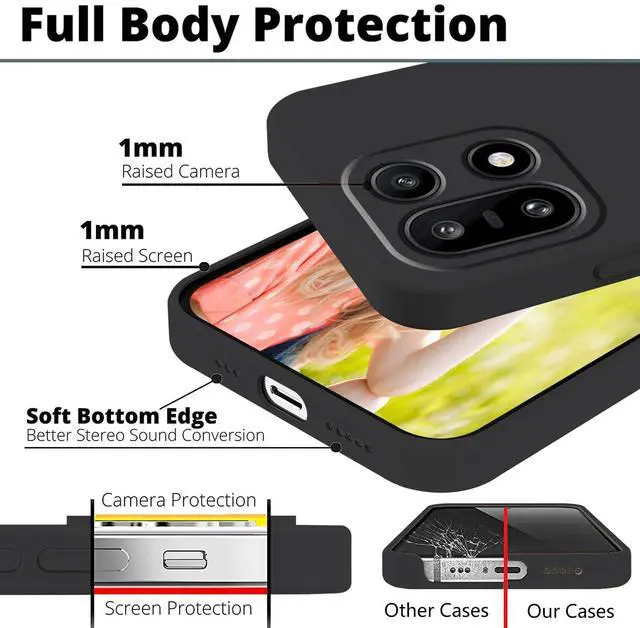 Alt view image 5 of 7 - Compatible with Oneplus 15 Case Slim Silicone Liquid Full Body Cover,Phone Case for Oneplus 15 Soft Shockproof Cute Anti-Scratch Microfiber Lining Funda para Protective (Black)