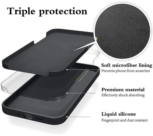 Alt view image 7 of 7 - Compatible with Oneplus 15 Case Slim Silicone Liquid Full Body Cover,Phone Case for Oneplus 15 Soft Shockproof Cute Anti-Scratch Microfiber Lining Funda para Protective (Black)