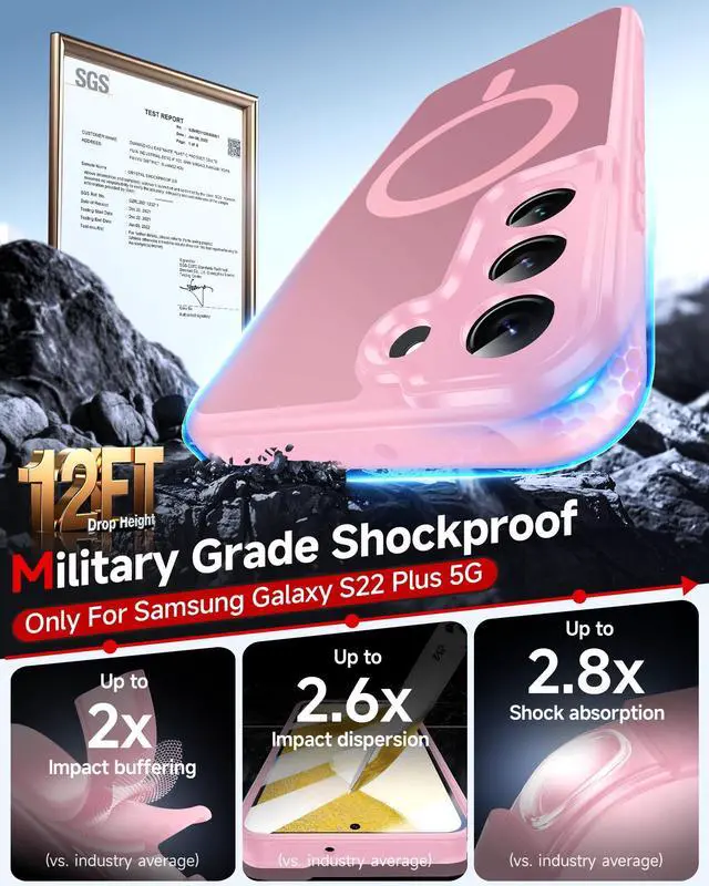 Alt view image 4 of 7 - for Samsung Galaxy S22-Plus Case: Magsafe Slim Sleek Translucent, Pink