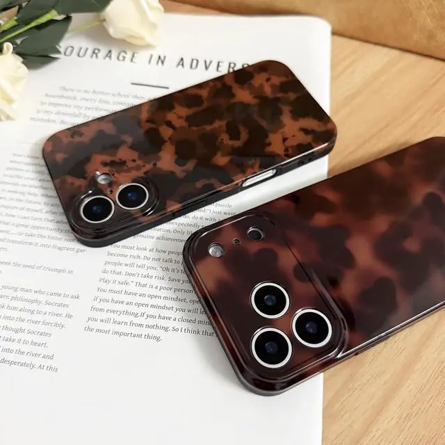 Alt view image 6 of 7 - Cute Phone Case for iPhone 17 Case Amber Leopard Slim-Brown