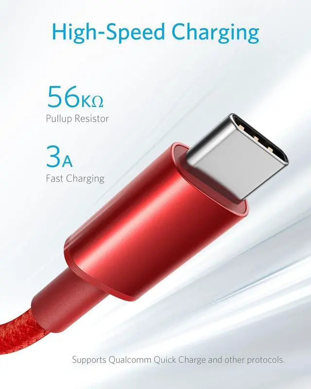 Alt view image 3 of 7 - USB A to USB C Cable, USB to USB C Cable (2-Pack, 6 ft, Red)