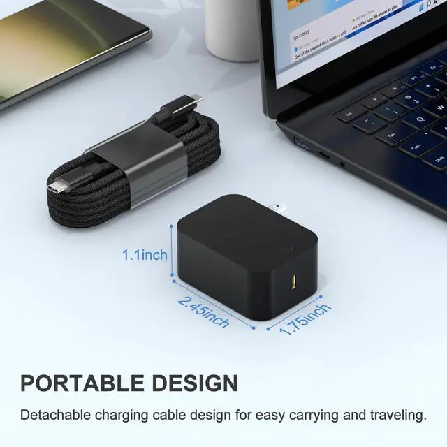 Alt view image 5 of 7 - 45W USB-C Charger Compatible with Surface pro 10/X/11/12,Power Adapter for iPad Pro 12.9/11(M2)/Air (9th Gen),Compatible with Microsoft Surface Laptop&Tablet Type C Power Adapter