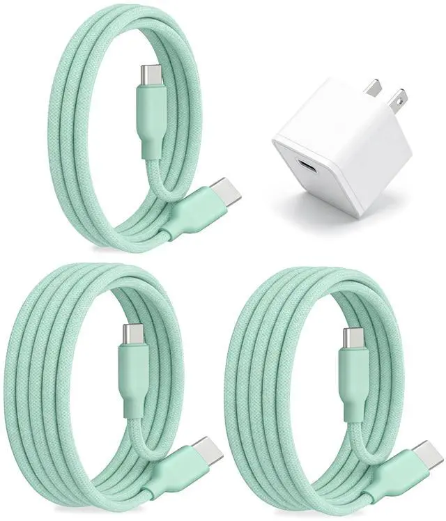 Main image of 30W USB C Fast Charger, PD PPS Charger, 3 Cables, Green