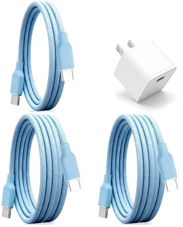 Main image of 30W USB C Fast Charger, PD PPS Charger, 3 Cables, Blue