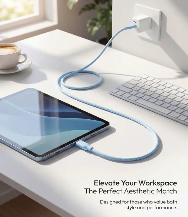 Alt view image 6 of 7 - 30W USB C Fast Charger, PD PPS Charger, 3 Cables, Blue