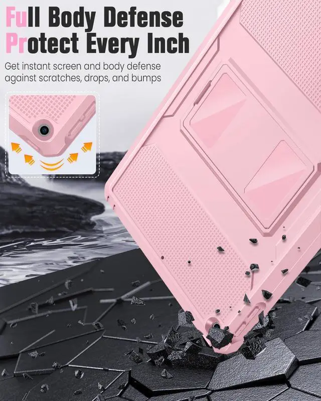 Alt view image 4 of 7 - Shockproof Case Fit 2018/2017 iPad 9.7 6th/5th Generation, Light Pink