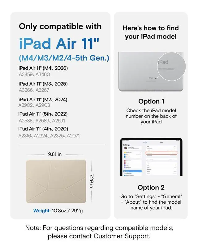 Alt view image 2 of 7 - Dynamic Folio Case for iPad Air 11" (M4 2026 / M3 2025 / M2 2024) & iPad Air 10.9-inch 5th 4th Generation 2022 2020, Slim Magnetic Stand Case with 20+ Viewing Angles,Beach White x Terracotta