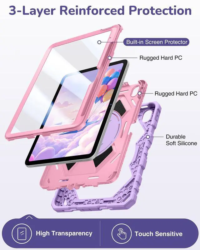 Alt view image 3 of 7 - Kid-Friendly Case for iPad (A16) 11th Gen 11-inch, iPad 10th Gen