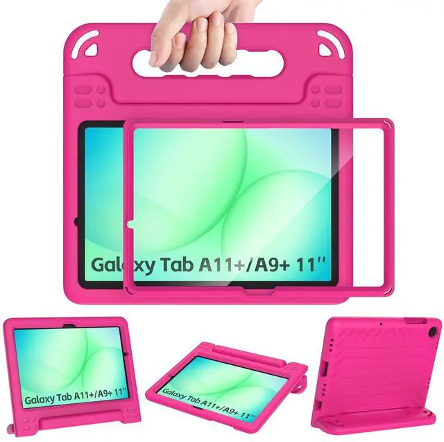 Main image of Shockproof Kids Case for Samsung Galaxy Tab A11+ Plus/A9+ Plus 11 inch with Built-in Screen Protector, Rose