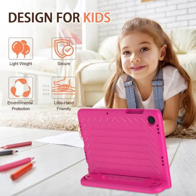 Alt view image 3 of 7 - Shockproof Kids Case for Samsung Galaxy Tab A11+ Plus/A9+ Plus 11 inch with Built-in Screen Protector, Rose
