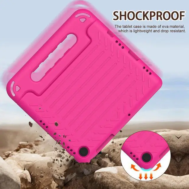 Alt view image 4 of 7 - Shockproof Kids Case for Samsung Galaxy Tab A11+ Plus/A9+ Plus 11 inch with Built-in Screen Protector, Rose