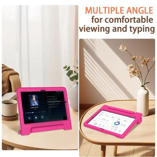 Alt view image 5 of 7 - Shockproof Kids Case for Samsung Galaxy Tab A11+ Plus/A9+ Plus 11 inch with Built-in Screen Protector, Rose