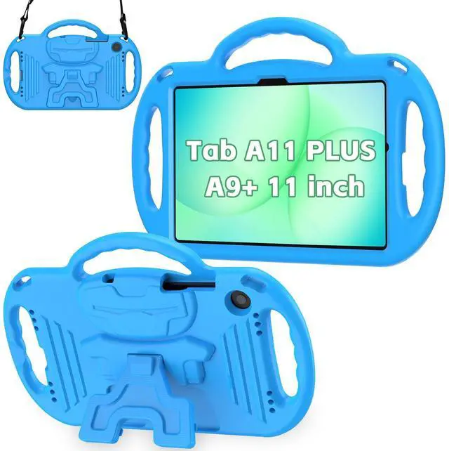 Main image of Kids Case for Samsung Galaxy Tab A11+ Plus/A9+ Plus 11 Inch Case, with Strap, Shockproof Lightweight Handle Stand 2025/2023 Model with Lanyard, Blue