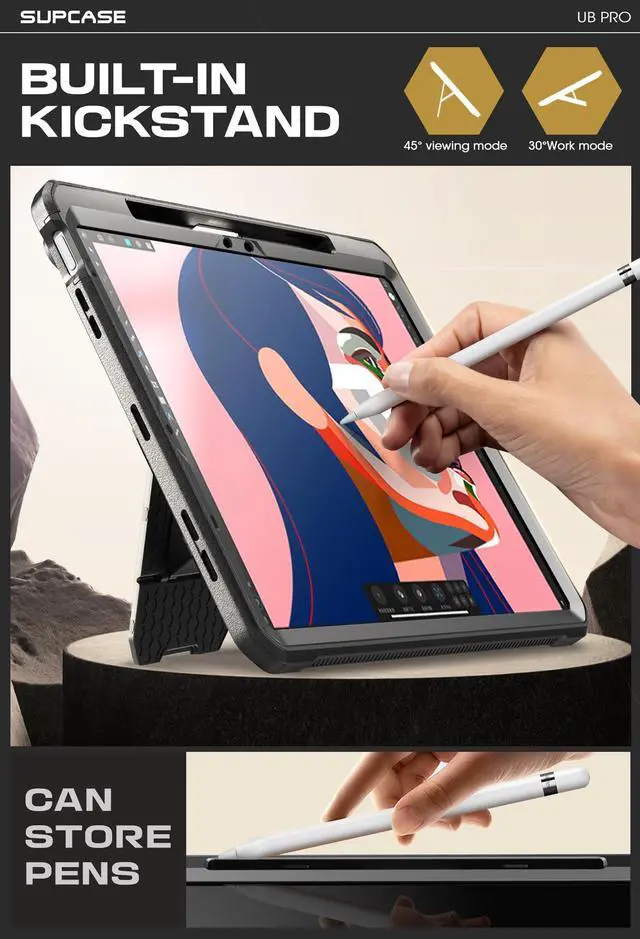 Alt view image 4 of 7 - for iPad Air 11/10.9 inch Case 2026/2025/2024/2022/2020, Black
