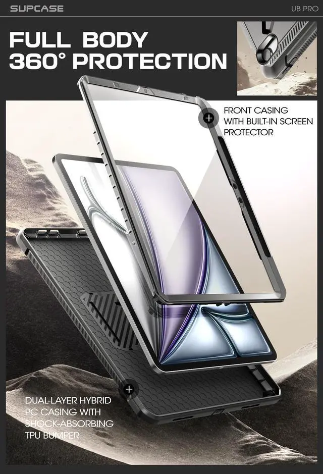 Alt view image 5 of 7 - for iPad Air 11/10.9 inch Case 2026/2025/2024/2022/2020, Black