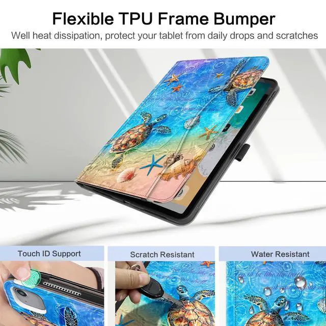 Alt view image 3 of 7 - Case for iPad Air 13" M4/M3/M2, Pro 12.9" 6/5/4/3 Gen, Sea Turtle