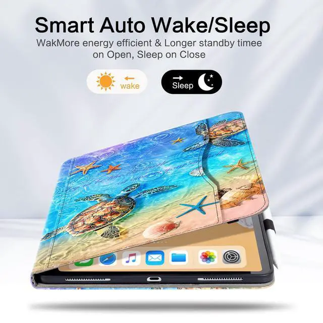 Alt view image 5 of 7 - Case for iPad Air 13" M4/M3/M2, Pro 12.9" 6/5/4/3 Gen, Sea Turtle
