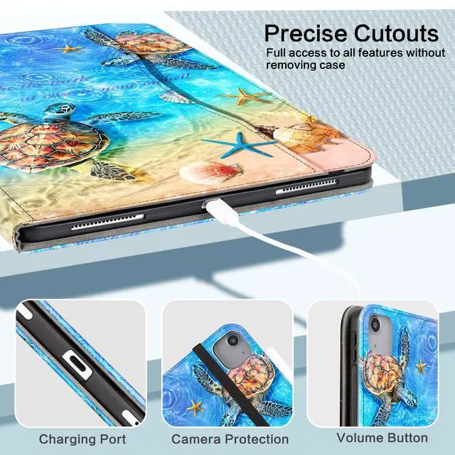 Alt view image 6 of 7 - Case for iPad Air 13" M4/M3/M2, Pro 12.9" 6/5/4/3 Gen, Sea Turtle