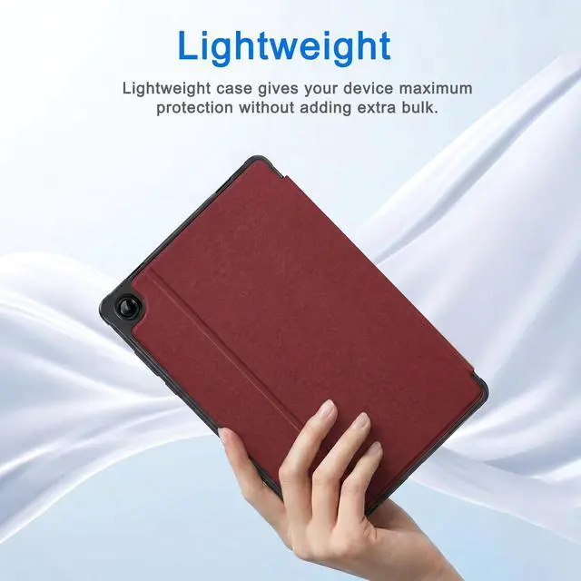 Alt view image 7 of 7 - Case for Samsung Galaxy Tab A11+ Plus 11 2025, Multi-Viewing Angles, All New PU Leather Folio Stand Cover with Auto Sleep Wake Feature for Samsung Galaxy Tab A11+ Tablet 11-inch, Burgundy Red