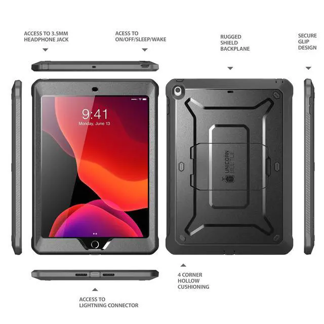 Alt view image 7 of 7 - Unicorn Beetle Pro Series Case for iPad 10.2 (2020/2019), with Built-in Screen Protector Protective Case for iPad 8th Generation 2020/iPad 7th Generation 2019 (Black)
