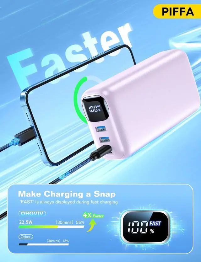 Alt view image 2 of 6 - Portable Charger Power Bank,50000mAh 22.5W Battery Pack for iPhone