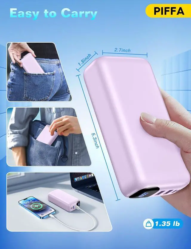 Alt view image 5 of 6 - Portable Charger Power Bank,50000mAh 22.5W Battery Pack for iPhone
