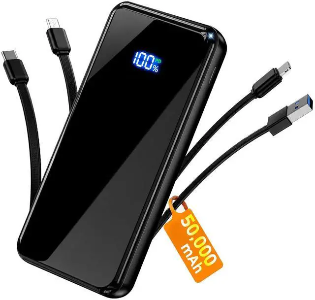 Main image of Portable Charger 50000mAh, 22.5W Power Bank with Built-in 4 Cables