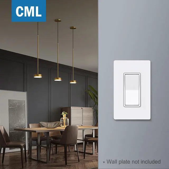 Alt view image 4 of 7 - Matte White Decorator Single Pole Light Switch, UL Listed, 20 Pack