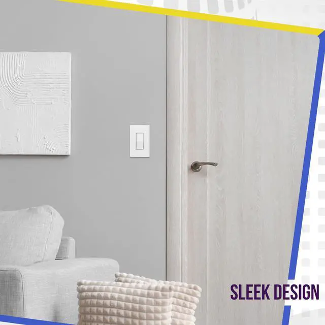 Alt view image 4 of 7 - Matte White Single Pole Decorator Light Switch, 15A, 10 Pack