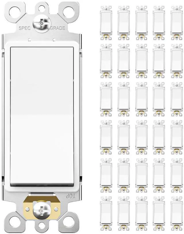 Main image of 30 Pack Single Pole Light Switch, UL Listed, 15A 120/277V