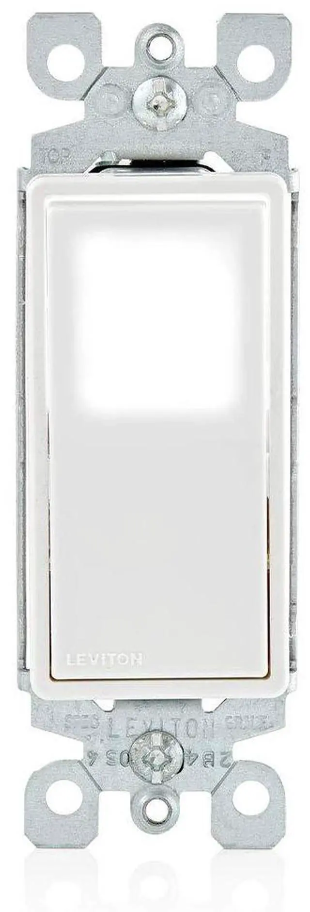Main image of 15 Amp Decora LED Illuminated Light Wall Switch Single-Pole, L5611-2W, White