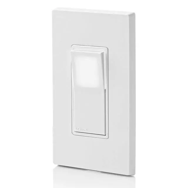 Alt view image 4 of 5 - 15 Amp Decora LED Illuminated Light Wall Switch Single-Pole, L5611-2W, White