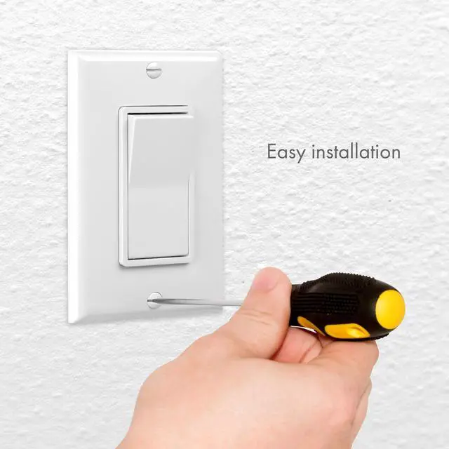 Alt view image 4 of 6 - White Single Pole Decorator Paddle Light Switch, 20A, 1 Pack