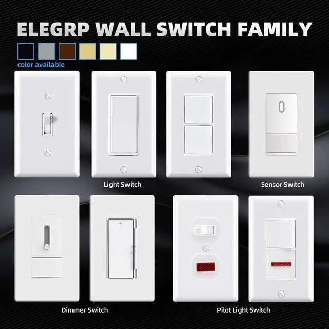 Alt view image 4 of 7 - Glossy White Single Pole Decorator Light Switch, 15Amp, 120-277V, Decorative Paddle Rocker Switch Replacement, On/Off Wall Switch, Self-Grounding, Residential/Commercial Grade, 10 Pack, UL/CUL,