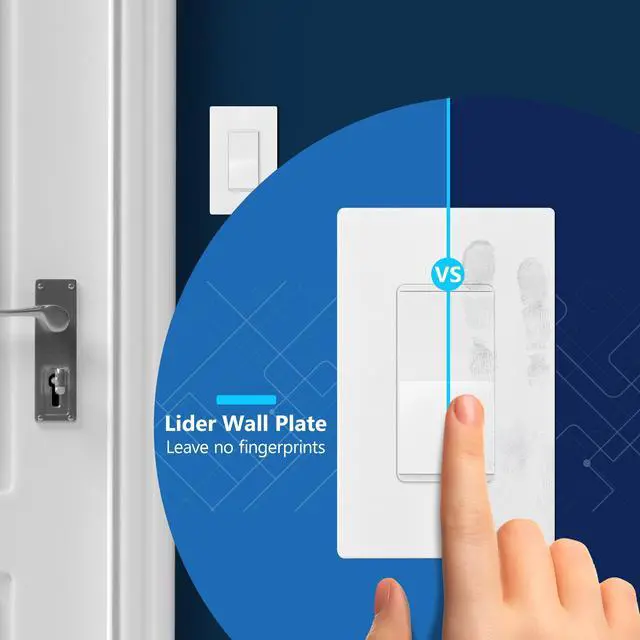 Alt view image 6 of 7 - 15A Decorator Switch with Lighted Paddle, Illuminated Paddle Switch