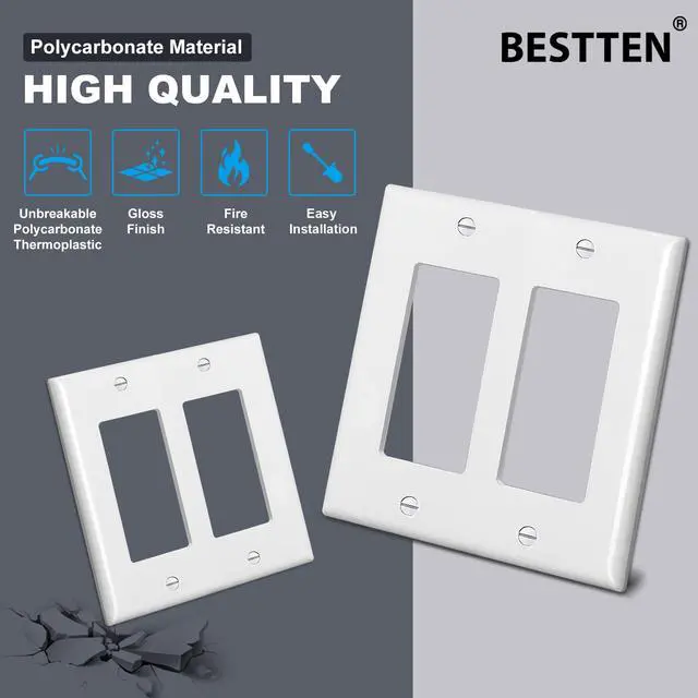 Alt view image 3 of 7 - 20 Pack Single Pole Decorator Light Switch with Wallplate, 15A 120/277V, Rocker Paddle Wall Switch, On/Off Interrupter for LED and Other Lamps, UL Listed, White