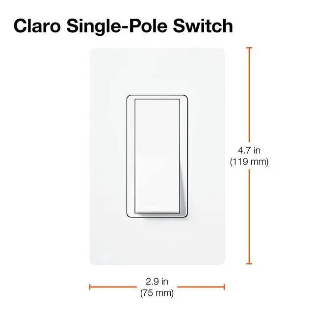Alt view image 5 of 5 - Claro 15 Amp Single-Pole Rocker Switch with Locator Light, SC-1PSNL-BI, Biscuit