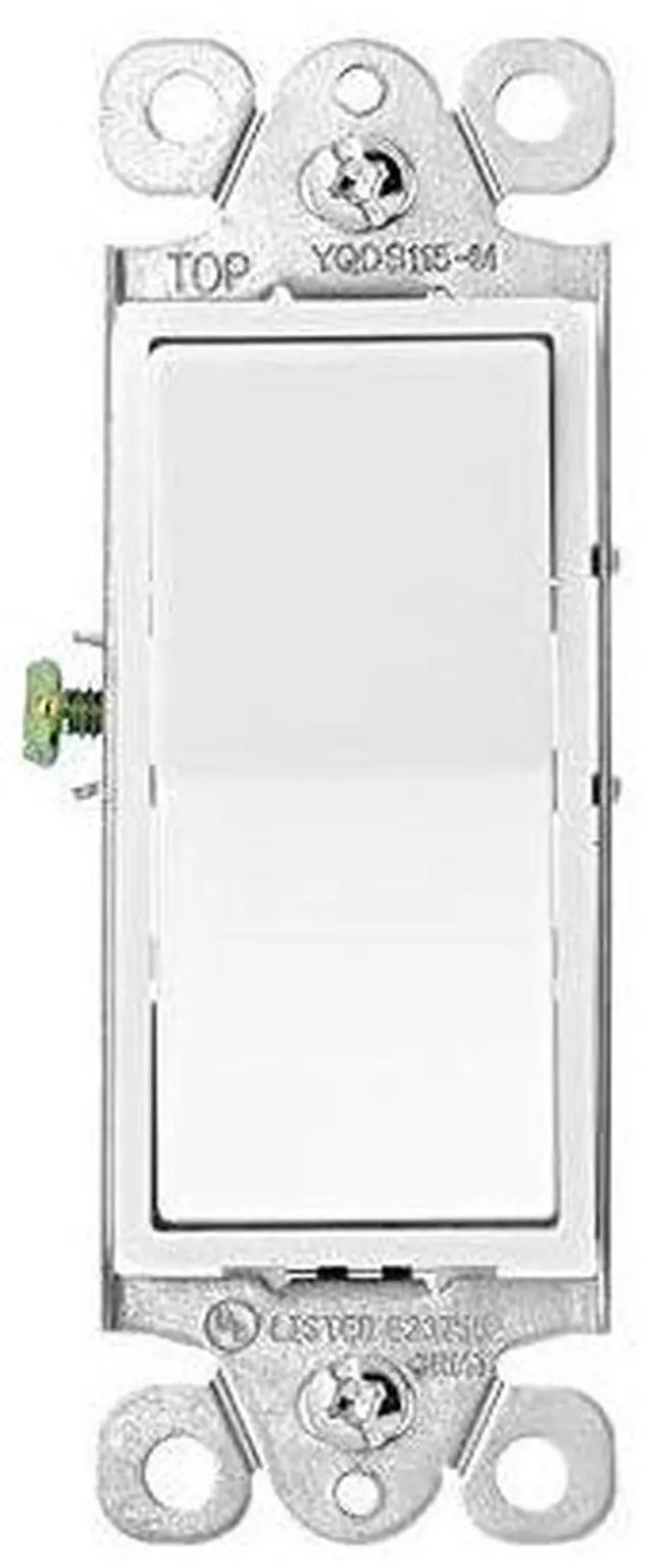 Main image of 15A Momentary Contact Decorator Switch for Garbage Disposals & Garage Doors, Single Pole, 120277VAC, UL Listed, White (YQDS115-M)