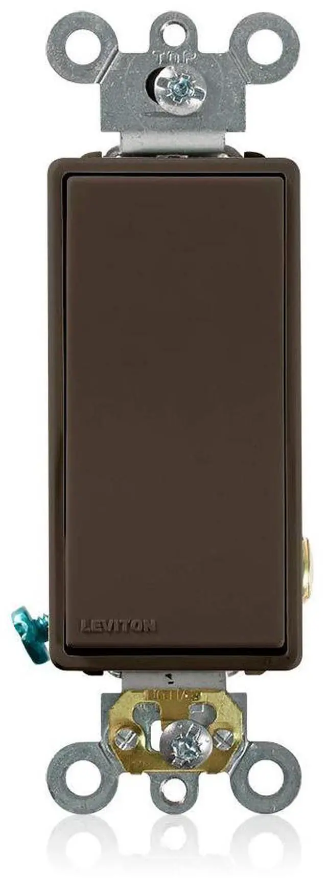 Main image of 20-Amp 120/277-Volt Decora Plus Rocker Single-Pole AC Quiet Switch, 5621-2, Brown